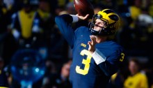 Michigan Quarterback Wilton Speight Throws the ball. Sports Q&A